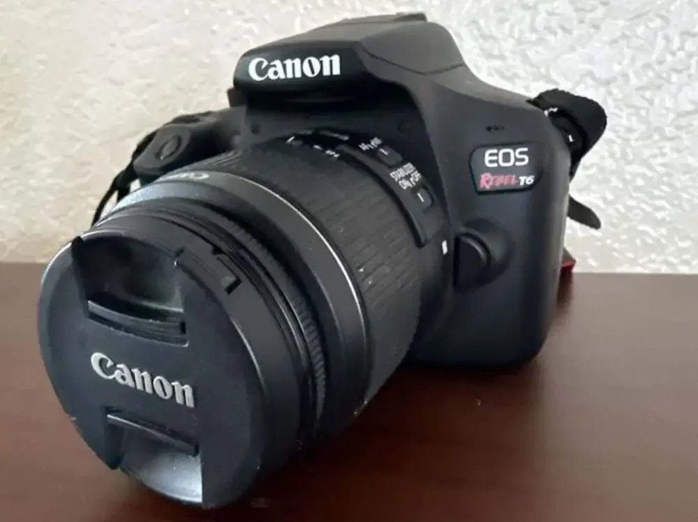 Canon EOS Rebel T6 DSLR Camera with 18-55mm and 75-300mm Lenses and Bag
